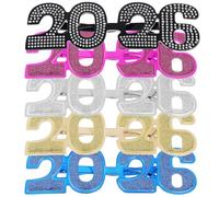 LALAFINA Occhiali 2026 in Plastica 5 Pezzi Glitter per Feste di Laurea e Party, Design Retrò Elegante senza Sbiadire Né Danneggiarsi