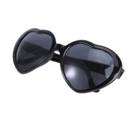 LALAFINA Occhiali Effetti Speciali Cuore Nero in Resina Leggeri Diffrazione Luce, Occhiali Divertenti per Feste e Masquerade, Stile Unico e Originale