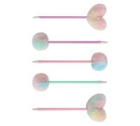 LALAFINA Penna a Sfera Decorativa a Cuore Pompon 5 Pezzi in Peluche Abs