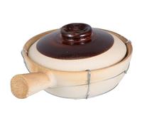 LALAFINA Pentola di Terracotta Coperchio in Argilla e Ferro, Pentola Versatile per Cucinare a Casa in Viaggio, Conserva Sapore Originale, per Feste e Viaggi