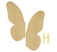 LALAFINA Pomelli Decorativi a Forma di Farfalla in Ottone Massiccio Oro Spazzolato 1 Paio, Maniglie per Cassetti e Mobiletti Camera da Letto, Accessori per Mobili d'Arredo