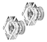 LALAFINA Pomelli per Mobili in Cristallo Trasparente 2 Pezzi, Manopole Quadrate per Cassetti Armadi e Porte, Accessori in Stile Europeo per Arredamento Casa