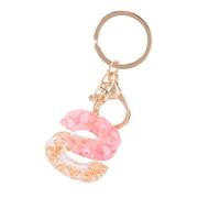 LALAFINA Portachiavi alla Moda Ciondolo Alfabeto in Acrilico e Metallo, Accessori per Borse Compatti 10x4x1 Cm, Ornamento Personalizzato per Chiavi Auto e Zaini, Regalo Creativo per Donne