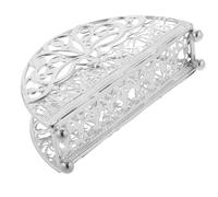 LALAFINA Portatovaglioli da Tavola in Metallo Argento Vintage Design a Mezzaluna, Resistente e Pratico per Decorazione Tavolo e Facile Accesso ai Tovaglioli