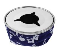 LALAFINA Posacenere da Barca Antivento in Acciaio Inox e Tessuto Blu, Compatto e Resistente All'ambiente Marino, Design Elegante a Sacchetto per Fumatori su Patio e Auto
