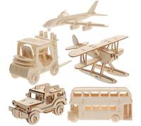 LALAFINA Puzzle in Legno 3d per 5 Pezzi Kit Educativo per Sviluppare Consapevolezza Spaziale e Sistemi Cognitivi Gioco Interattivo Genitore-figlio