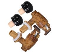 LALAFINA Rubinetto per Botti di Vino in Plastica Design Simulato in Legno, Set da 2 Pezzi, Versatore Pratico per Mantenere la Freschezza, per Occasioni Speciali e Feste