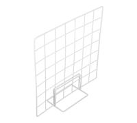 LALAFINA Scaffale Esposizione Bianco in Ferro Base e Griglia, Versatile e Minimalista per Mostrare Accessori e Opere D'arte in Diversi Ambienti