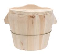 LALAFINA Secchiello Coperchio di Riso al Vapore in Legno Naturale e Design Interno, Facile da Pulire senza Odore per