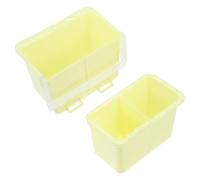 LALAFINA Set 2 Pezzi Bacinelle per Lavaggio Pennelli in Plastica Giallo, Secchiello Portatile per Pulizia Rapida e Uso Prolungato, per Schizzi All'aperto e Casa