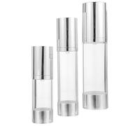 LALAFINA Set 3 Pezzi Bottiglie Cosmetiche da Viaggio Airless Pompa, Capacità 80ml 50ml 30ml, Materiale As e Pp, Design a Tenuta Stagna e Anti-inquinamento per Skincare Portatile