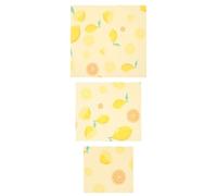 LALAFINA Set 3 Pezzi di Riutilizzabili in Cera D'api per Conservazione Alimenti, Tessuto Naturale e Preservazione per Picnic e Sandwich