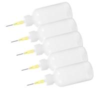 LALAFINA Set 5 Bottiglie Applicatore con Punta ad Ago per Smalto Ceramico 50cc Flaconi Comprimibili per Dettagli Precisi e Smaltatura Uniforme Strumenti per Ceramica Artigianale e Hobby