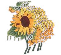 LALAFINA Set 5 Pezzi Toppe Termoadesive Ricamate Girasole, Applicazioni Floreali per Abbigliamento, Accessori per Vestiti da Ragazze, Facili da Stirare, per Cotone e Poliestere