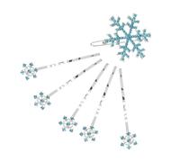 LALAFINA Set 6 Pezzi Fermagli per Chioma Fiocco a Forma di Fiocco di Neve in Lega, 5 Blu e 1 Bianco, senza Fili Sciolti, Adatti a Tutti i Tipi di Chioma