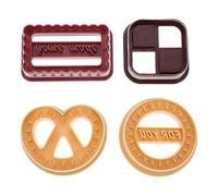 LALAFINA Set 8 Pezzi Stampi per Biscotti in Plastica, Timbri Creativi a Forma di Cuore per Dolci e Dessert, Tagliapasta Piccoli e Forniture da Forno per Feste e Fai da Te