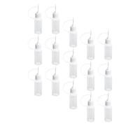 LALAFINA Set da 15 Bottiglie Vuote da 10ml Punta Ago per Applicatore di Colla, Corpo Flessibile in PE e Metallo, Multiuso per Conservazione di Liquidi e Lattice