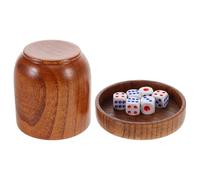 LALAFINA Set di Tazze per Dadi in Legno con Coperchio e Dadi, Impilabili e Facili da Scuotere, per Giochi da Tavolo e Feste in Locali di Intrattenimento