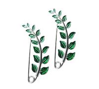 LALAFINA Spilla a Fiore Verde 2pezzi in Lega Fibbia per Sciarpa, Comoda e Facile da Indossare, Decorazione Elegante per Abbigliamento da Lavoro e Welfare Aziendale