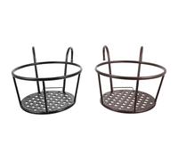 LALAFINA Supporti per Vasi da Fiori Sospesi da Balcone, Portavasi da Interno e Ringhiera, Set 2 Pezzi in Metallo Nero e Bronzo, Resistente e Versatile per Giardino, Terrazzo e Casa