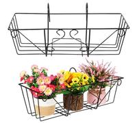 LALAFINA Supporto Facile da Pulire e Spostare in Ferro Nero a Forma Quadrata per Piante Come Fioriera da Appendere al Muro per Cucina e Giardino