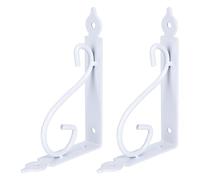 LALAFINA Supporto per Mensole Pesanti 2 Pezzi Staffa Triangolare in Metallo Bianco per Cucina e Soggiorno Lunghezza 150 MM