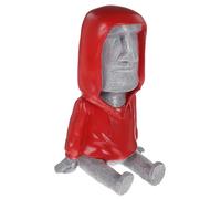 LALAFINA Supporto per Moai in Resina Rossa, Struttura Solida e Design Unico per Liberare le Mani come Portacellulare da Tavolo