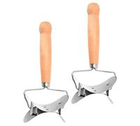 LALAFINA Tagliapasta per Ravioli da Cucina 2 Pezzi in Acciaio Inox con Rullo Circolare e Manico Ergonomico in Legno, Strumento per Gnocchi Domestico e Professionale, Facile da Usare