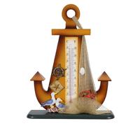 LALAFINA Termometro da Tavolo Vintage a Forma di Ancora in Mdf, Decorazione Marina Mediterranea per Bar e Scrivanie Monitoraggio Preciso della Temperatura