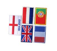 LALAFINA Toppe Ricamate Bandiere Nazionali 5 Pezzi, Accessori per Bracciali Sportivi Gancio e Passante, Patch Termoadesive per Decorazioni Fai da Te su Abbigliamento e Accessori