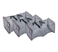 LALAFINA Trappola per Gamberetti e Granchi Rete da Pesca 3 Pezzi Pieghevole a Due Fori in Materiale Elastico per Pesca Mare e Fiume senza Bisogno di Installazione Colore Colore Casuale