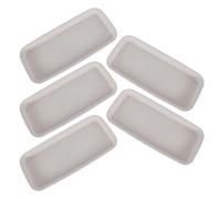 LALAFINA Vassoio Portavaso Rettangolare in Plastica Beige 21x8,5 Cm Set da 5 Pezzi, Sottovaso per Piante da Interno Resistente, Vaschetta di Drenaggio Antiscivolo per Vasi da Fiori e