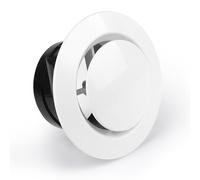 LALAGO 1 pezzo Valvola a Disco Bianca 100mm, Copertura di Sfiato ABS Regolabile su Soffitto o Parete per Tubi per Prese d'Aria, Copertura di Ventilazione per Ventilatore di Scarico per Condotti