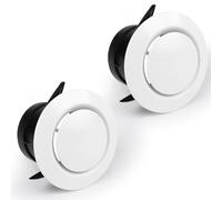 LALAGO 2 pezzi Valvola a Disco Bianca 75mm, Copertura di Sfiato ABS Regolabile su Soffitto o Parete per Tubi per Prese d'Aria, Copertura di Ventilazione per Ventilatore di Scarico per Condotti