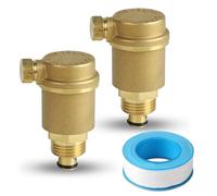 LALAGO 2Pcs Valvola di Ventilazione DN15 G1/2", Valvola di Sfogo Aria Automatica, Valvola di sfiato dell'aria di protezione della ruggine d'ottone, Valvola automatica Minical sfogo aria