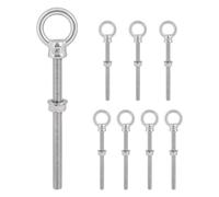 LALAGO 6 Pezzi Bulloni Oculari | Golfari Bullone a Occhiello M8 x 100 mm | Viti ad Anello M8 | Vite ad Occhiello in Acciaio Inox 304 | Gancio a Viti per Occhi per Fissare e Appendere