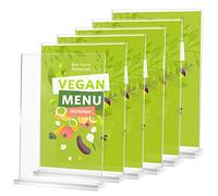 LALAGO 6 pezzi Display da tavolo A5, supporto per cartolina porta menu in acrilico, supporto per cartolina menu A5 Display promozionale per ristorante, bar, negozio, hotel