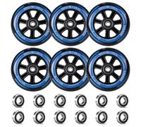 LALAGO 6Pcs Ruote per Pattini in Linea 100mm, 88A SHR PU, Cuscinetti ABEC 9 | Ruote per Rollerblade 100mm, Ruote per Pattinaggio in Linea, Ruote in Linea per K2 Hudora Gonex Apollo