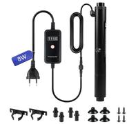 lalago Luce UV per Acquario 8W con Timer, Sterilizzatore UV Acquario, Supporta l'installazione ad Incasso o su Tubo, Lampada UV per Vasche di Filtraggio, Laghetti e Piscine (8W)