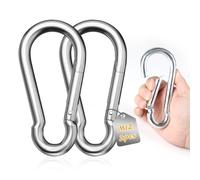 LALAGO Moschettone inox a molla diametro, 2Pcs M12 140mm x φ12 mm, Set di moschettoni Grande, Moschettoni Heavy Duty in Acciaio Inox 304, Moschettone Multifunzione per Altalena, Campeggio o Slackline