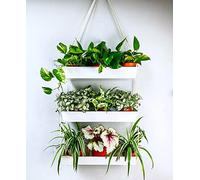 LaLaGreen - Fioriera da parete da appendere, 40,6 cm, a tre livelli, per piante grasse da interni, moderna, in metallo, stile bohémien, decorazione verticale da appendere al giardino, grande per