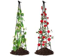 Lalahoni Confezione da 2 graticci da giardino per piante rampicanti per esterni e interni, supporto per traliccio per piante alte 170,2 cm, con bracci regolabili, traliccio da giardino, leggero, nero