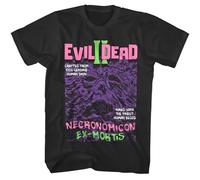 lalakeLALART6 Evil-Dead-2-Neon-Necronomicon-Ex-Mortis-Mens-T-Shirt-Crafted-from-Human-Skin