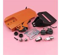 LALAL Kit piastra barra copertura frizione lato freno for motosega Husqvarna 266 268 272 61 66 5037366-01, 503 73 66-01 con tappo olio carburante e ingranaggio a vite senza fine