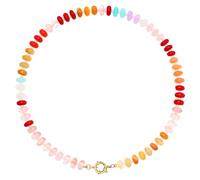 LALAPPLE Collana con perline colorate da donna, girocollo con perline arcobaleno bohémien con perline di cristallo in pietra naturale, collana estiva fatta a mano da spiaggia, 17.5 inches, Pietra