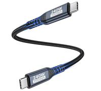 lalasis Cavo dati USB-C,cavo USB-C corto da 30cm,20 Gbps usb 3.2 Gen2x2 240W,ricarica - Cavo video 5K@60 Hz 4K@144 Hz Cavo di ricarica da PD3.1 per iPhone 17 Pro Max/Plus/Pro/iPhone 16/15/MacBook