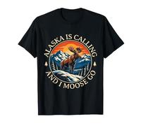 L'Alaska Sta chiamando e io Moose Go Funny Wildlife Travel Maglietta