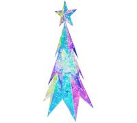 L'albero di Natale prismatico illumina l'albero di Natale iridescente da 21 pollici con tavolo da star topper USB alimentato per casa, ufficio, festa, regalo