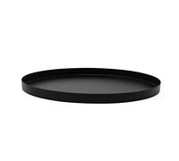 LaLe Living Vassoio decorativo LEVI rotondo in ferro nero opaco, Ø 34 cm