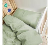 Laleni Copripiumino culla 100x135cm federa 40x60cm cotone OEKO-TEX verde